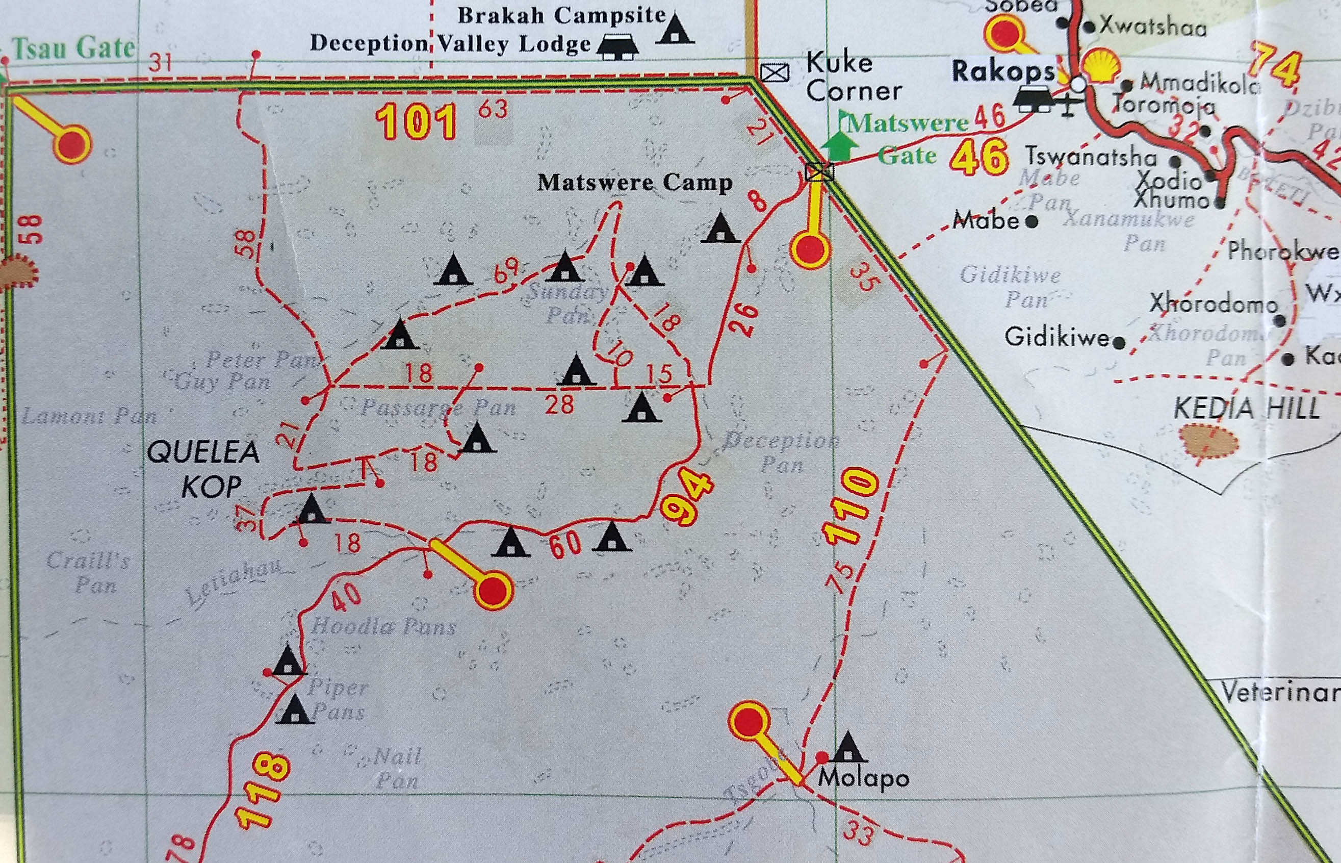 Camp sites in Deception Pan area