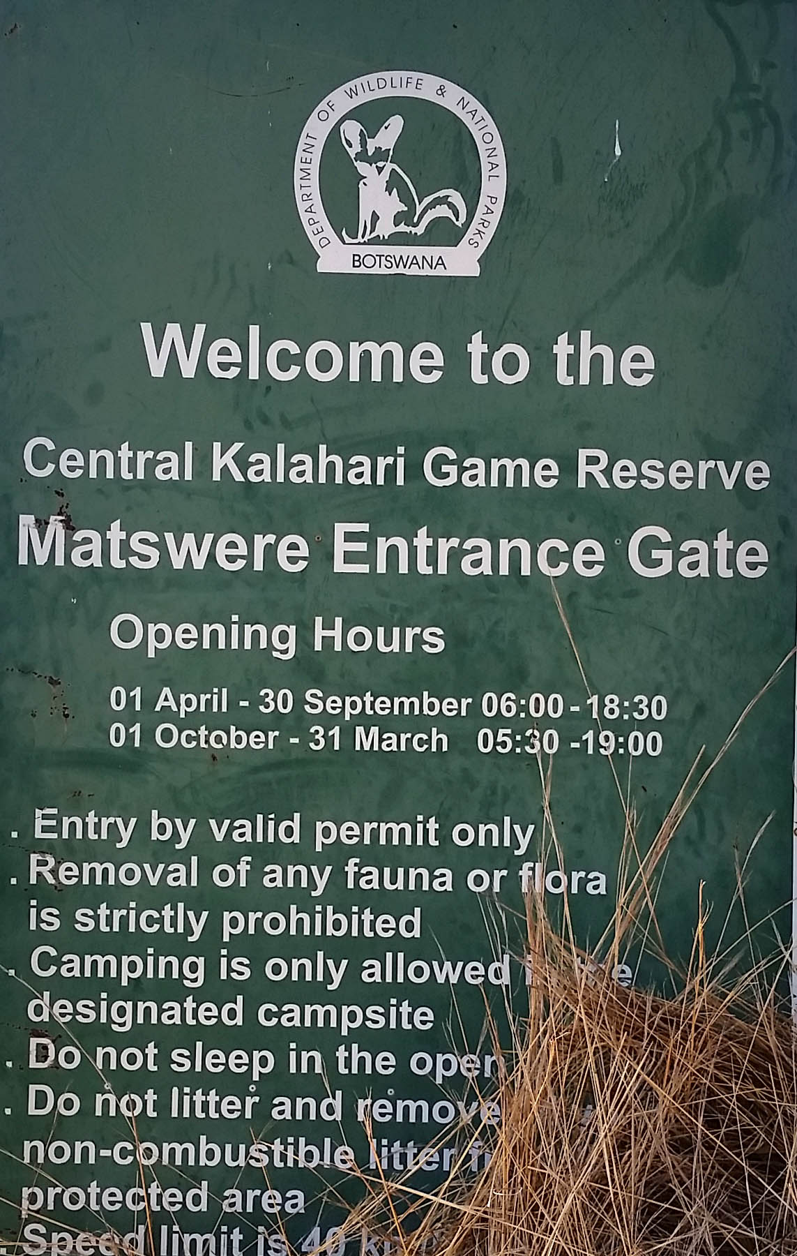 Central Kalahari park hours