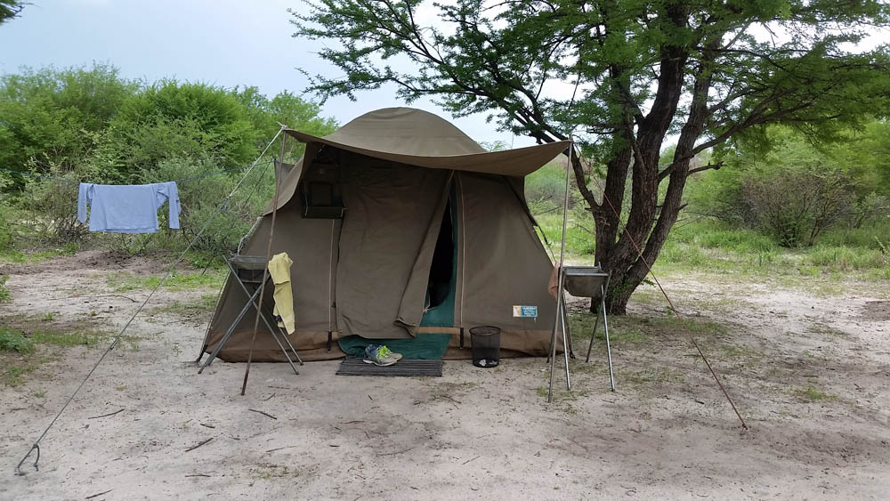 Our tent in Central Kalahari Deception Valley