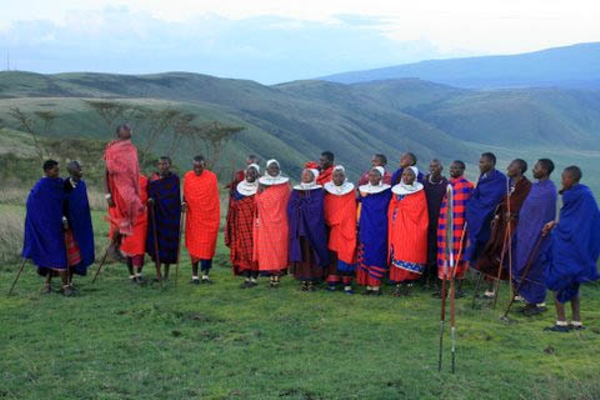 Masai Tribe in colorful shukas.
