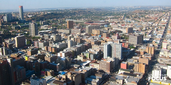 Aerial shot of Johannesburg