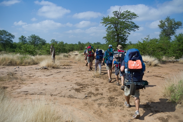 Backpackers on the Mphongolo Trail, Kruger National Park.