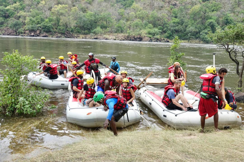 Slive through the rapids.