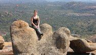 Miriam on top of the Bambata Cave enjoying the 360° View, Matobo National Park, Zimbabwe