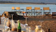 Evening sundowners with Classic Africa Safaris.  Barefoot luxury on the Zambezi river.  Mana Pools