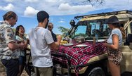 Enjoying lunch picnic at Ngorongoro crater
