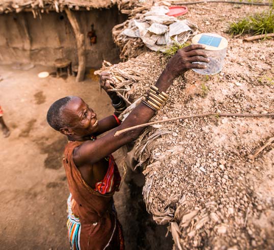 Putting solar lights out to charge