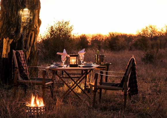 Bush dinner in Hwange