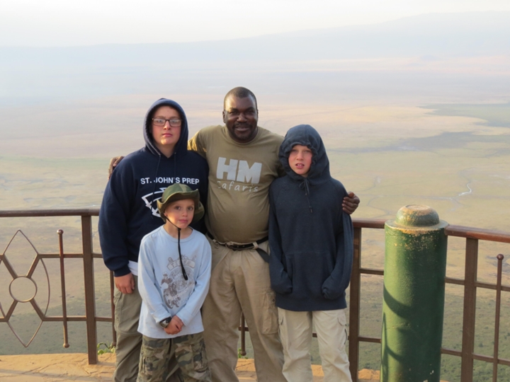 The boys with their guide, Selehe