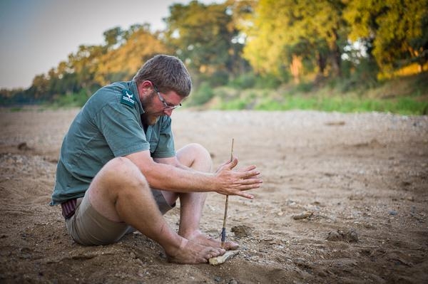 Building a fire in Kruger