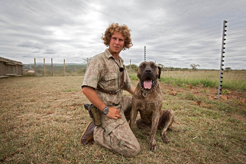 Captured in Africa ranger with K9