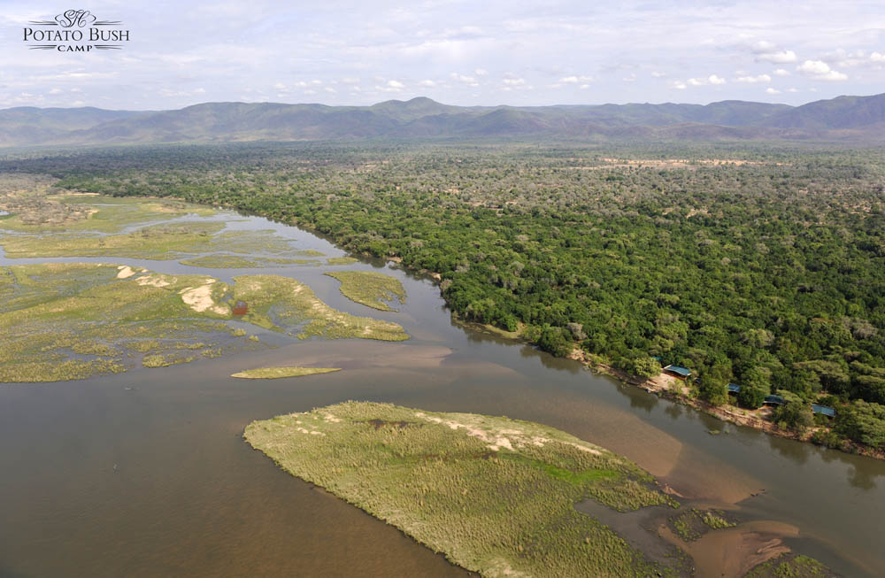 Aerial shot of Potato Bush Camp