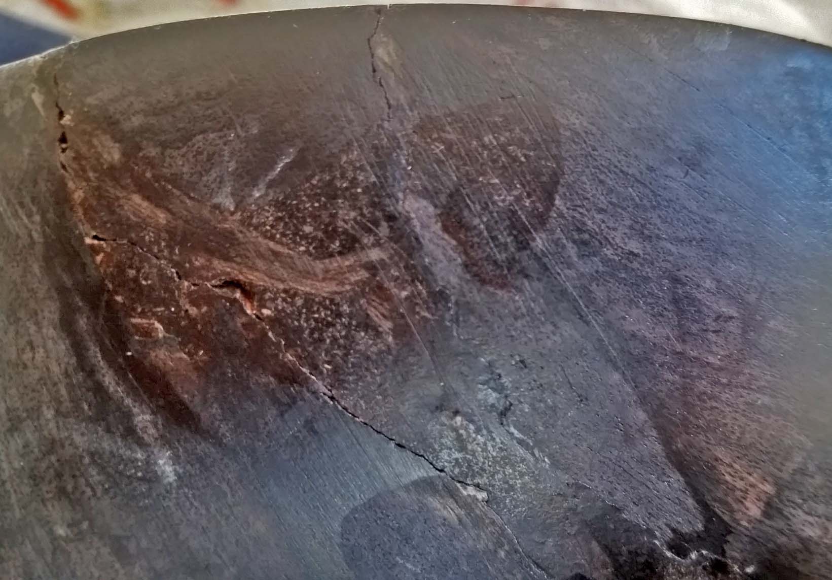 Repaired African blackwood bowl